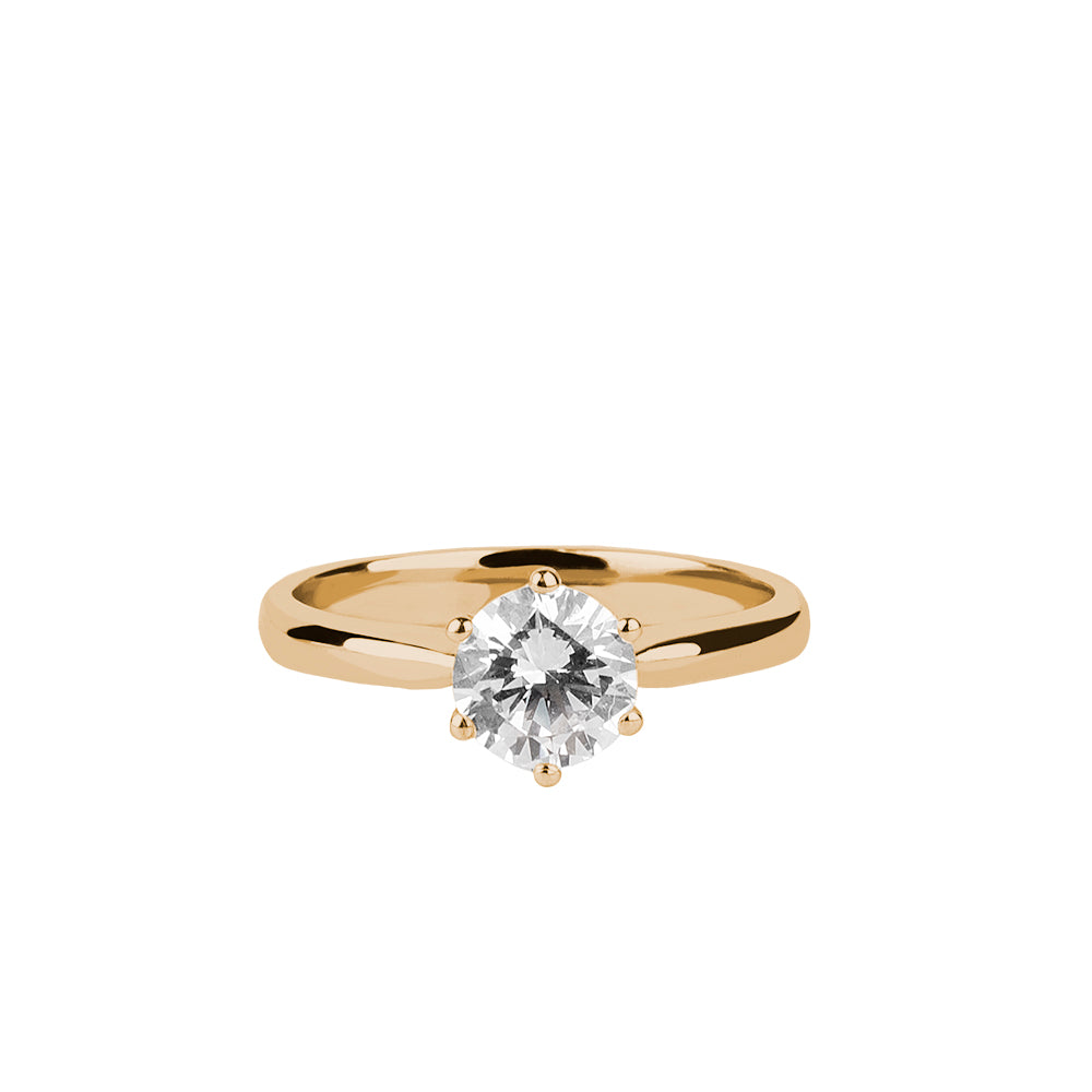 SOLITARIO ORO 18K. BLANCO CON DIAMANTE REF. 10S-100L-18K