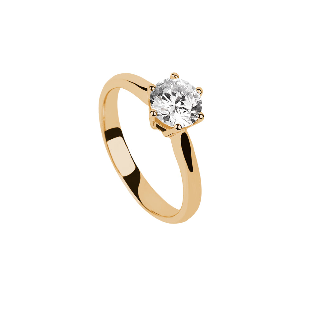 SOLITARIO ORO 18K. BLANCO CON DIAMANTE REF. 10S-100L-18K