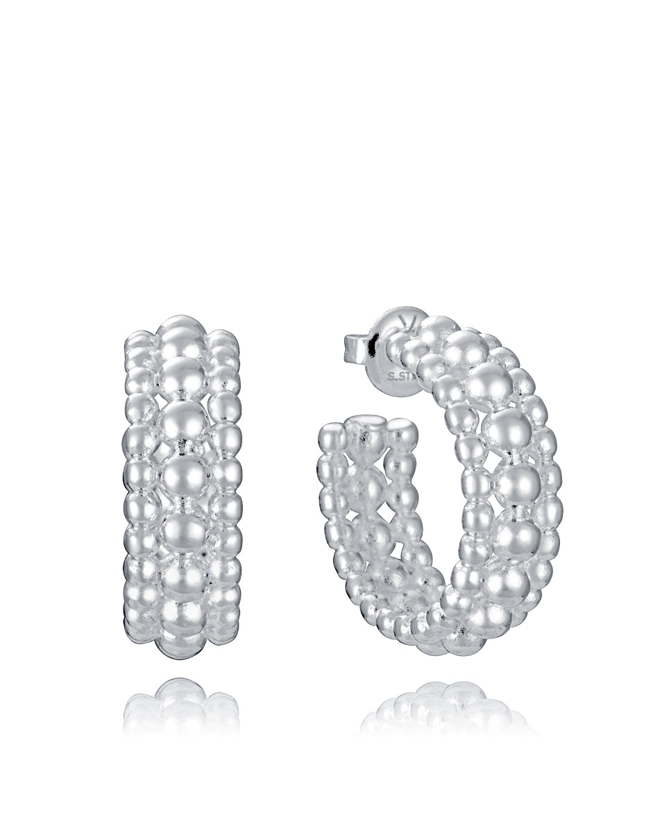 PENDIENTES DE ACERO CHAPADO EN PLATA 999 COLECCIÓN LAURA ESCANES