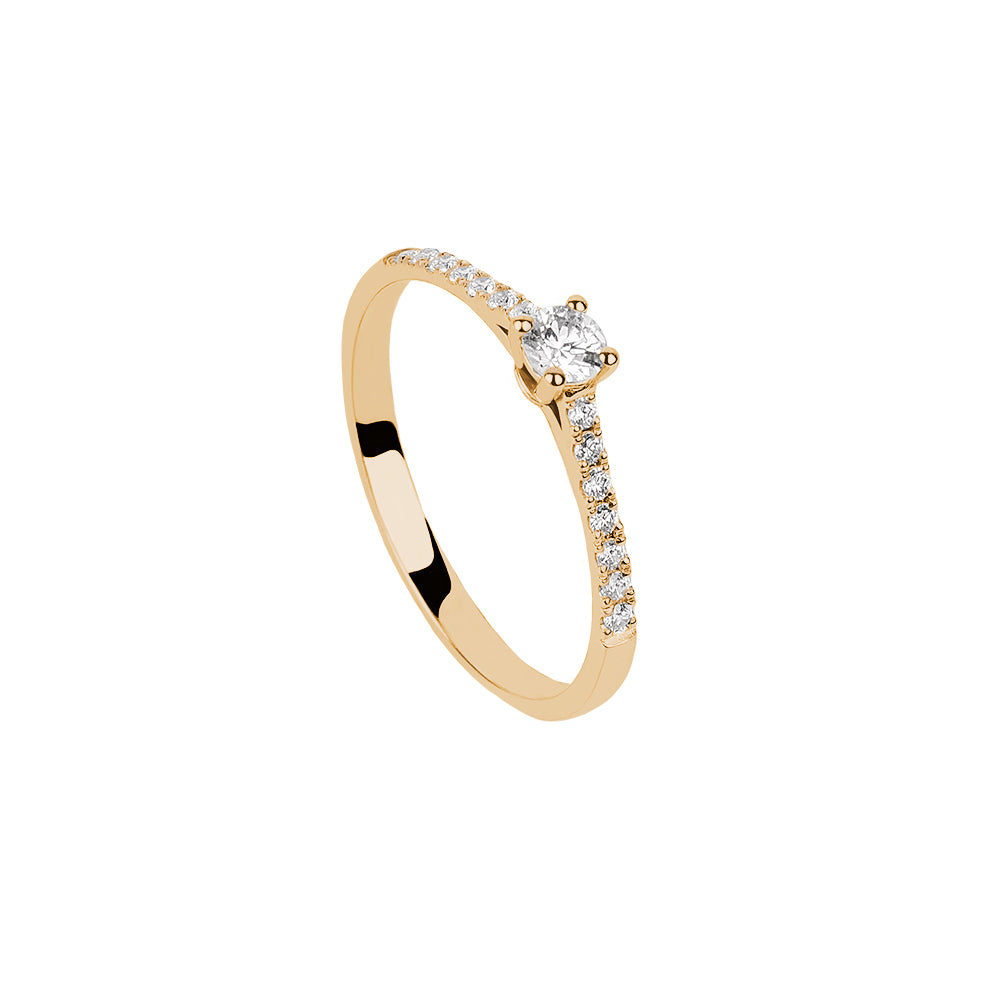 SOLITARIO ORO 18K. BLANCO CON DIAMANTES REF. 11S-015L-18K