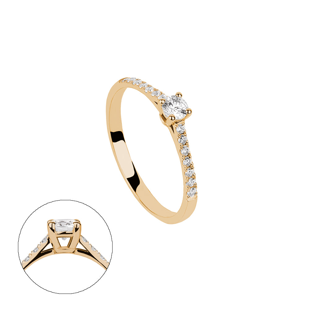 SOLITARIO ORO 18K. BLANCO CON DIAMANTES REF. 11S-015L-18K