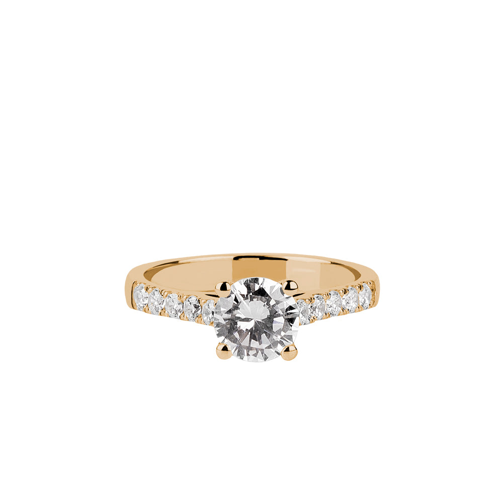SOLITARIO ORO 18K. BLANCO CON DIAMANTE REF. 11S-100L-18K