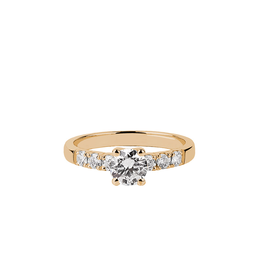 SOLITARIO ORO 18K. BLANCO CON DIAMANTE REF. 12S-050-18K