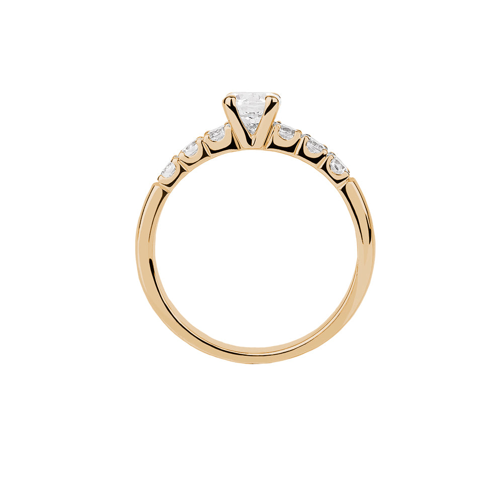SOLITARIO ORO 18K. BLANCO CON DIAMANTE REF. 12S-050-18K