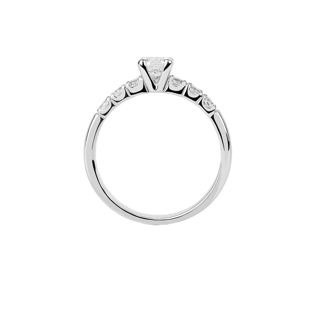 SOLITARIO ORO 18K. BLANCO CON DIAMANTE REF. 12S-050-18K
