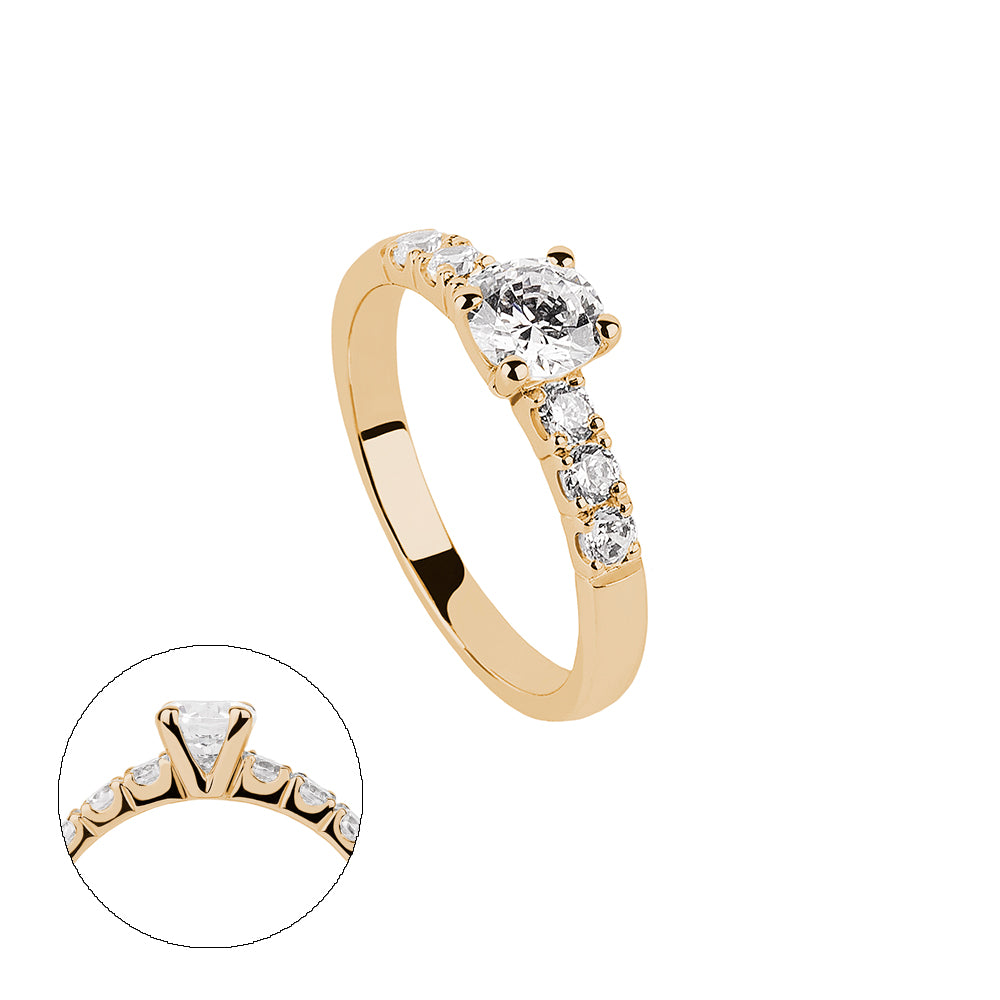 SOLITARIO ORO 18K. BLANCO CON DIAMANTE REF. 12S-050-18K
