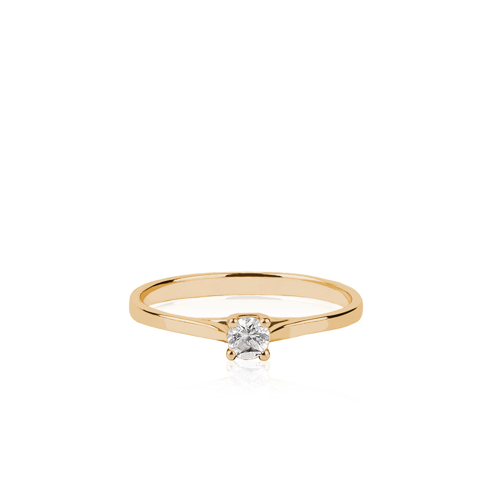 SOLITARIO ORO 18K. BLANCO CON DIAMANTE REF. 1S-015L-18K