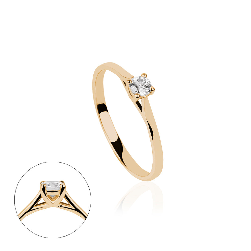 SOLITARIO ORO 18K. BLANCO CON DIAMANTE REF. 1S-015L-18K