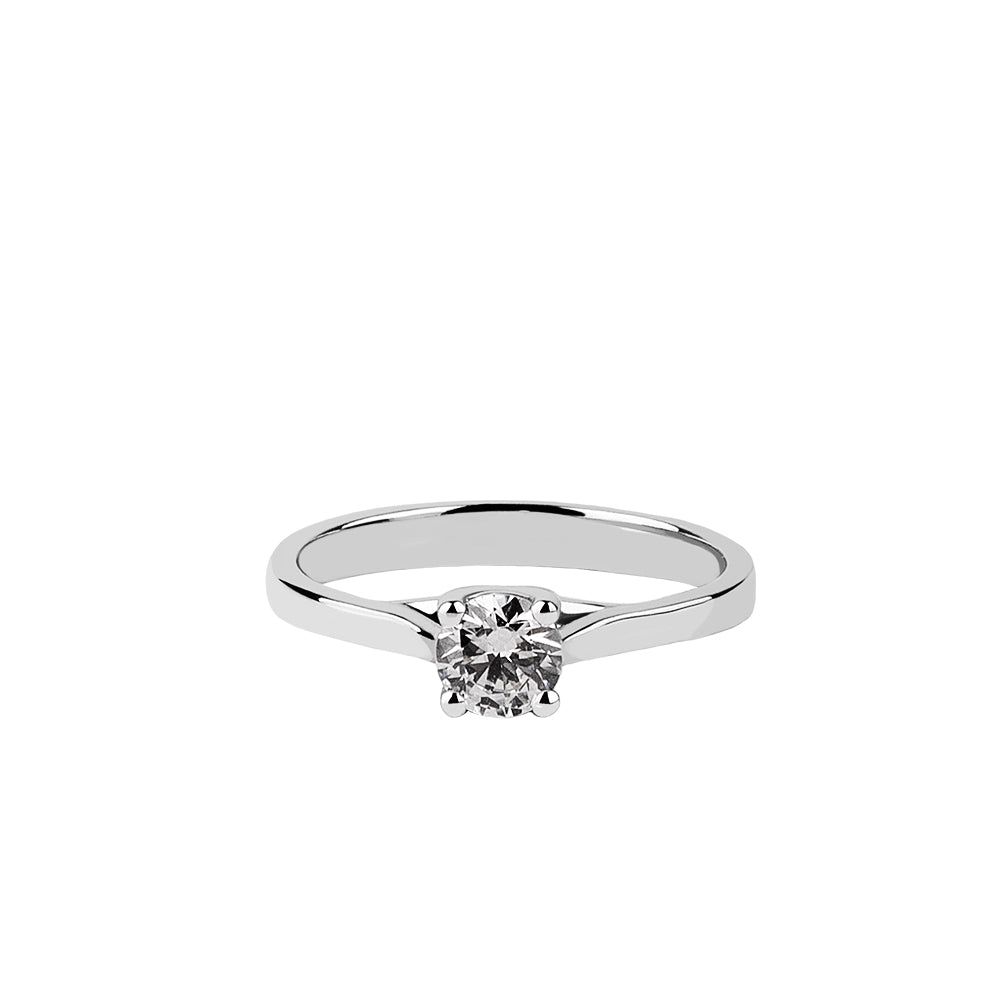SOLITARIO ORO 18K. BLANCO CON DIAMANTE REF. 1S-050L-18K