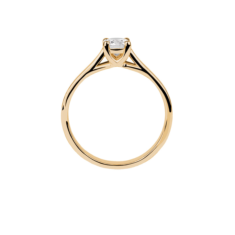 SOLITARIO ORO 18K. BLANCO CON DIAMANTE REF. 1S-050L-18K