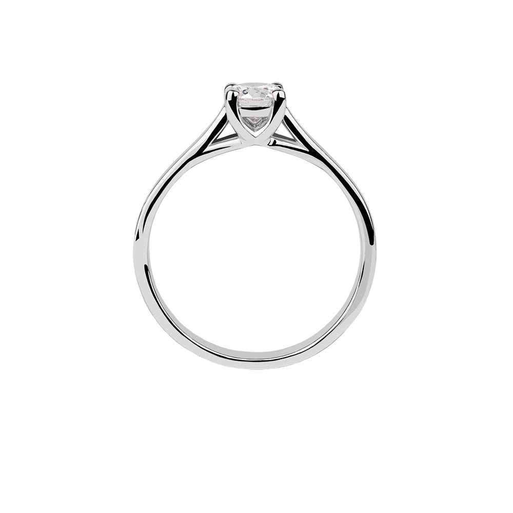 SOLITARIO ORO 18K. BLANCO CON DIAMANTE REF. 1S-050L-18K