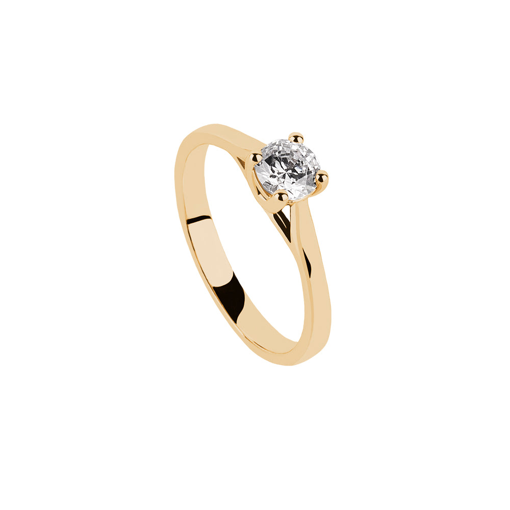 SOLITARIO ORO 18K. BLANCO CON DIAMANTE REF. 1S-050L-18K