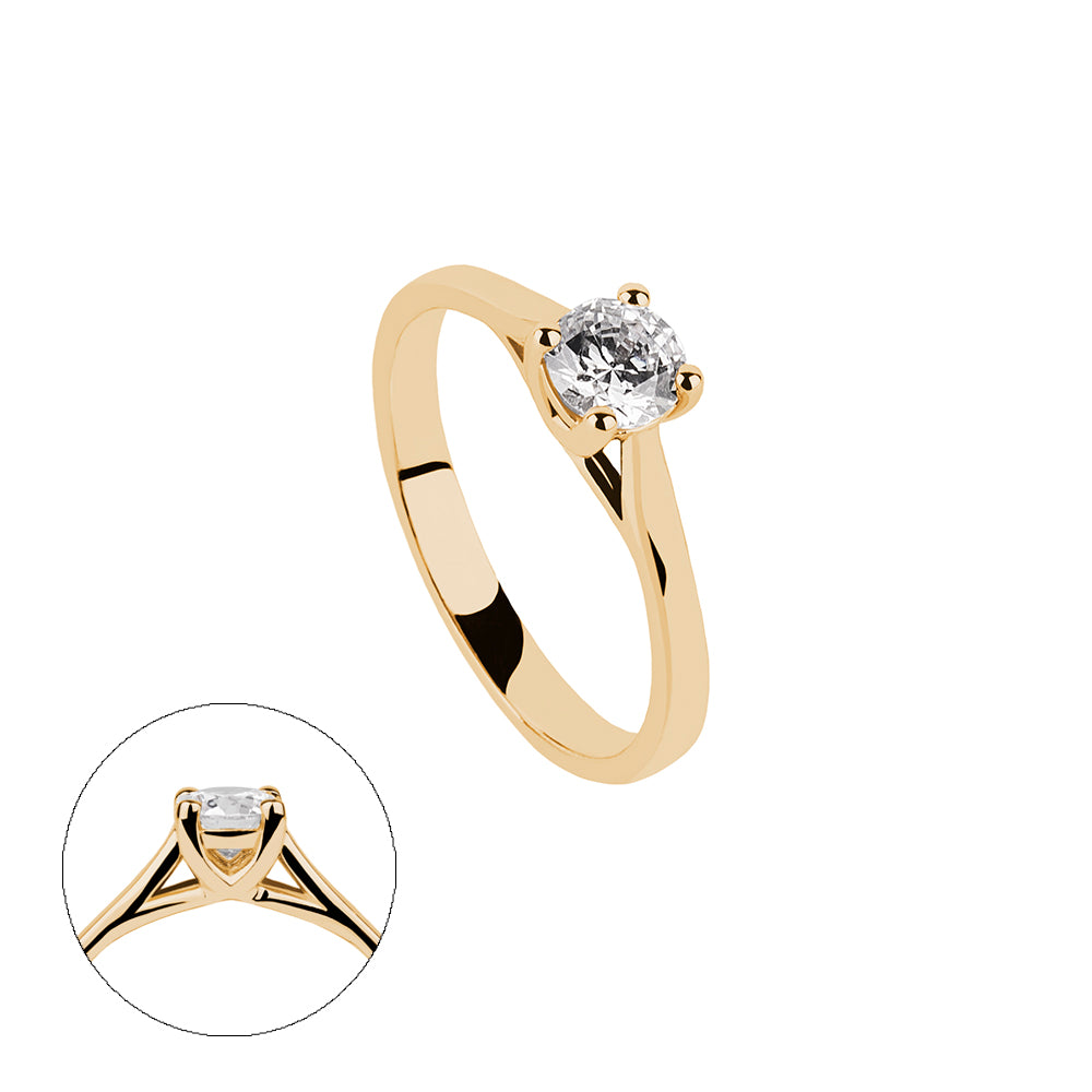 SOLITARIO ORO 18K. BLANCO CON DIAMANTE REF. 1S-050L-18K