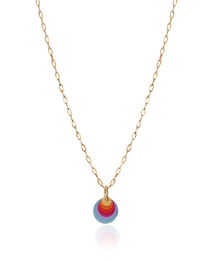 COLLAR COLORS DE ACERO DORADO Y RESINA MULICOLOR. Ref. 14030C01019