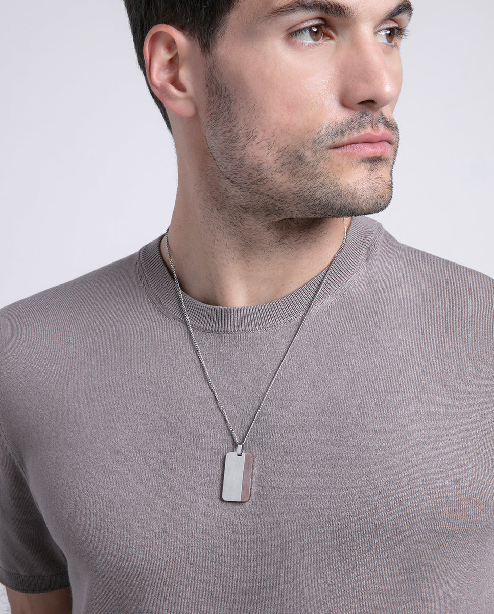 COLLAR VICEROY HOMBRE DE PLACA DE ACERO MARRÓN