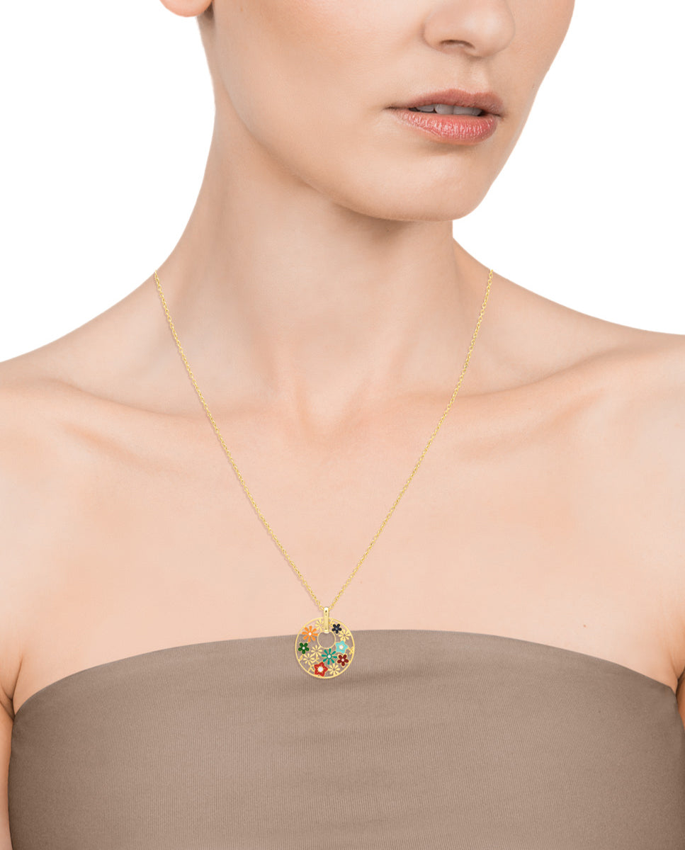 COLGANTE KISS ACERO DORADO MULTICOLOR