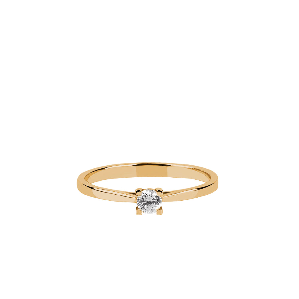 SOLITARIO ORO 18K. BLANCO CON DIAMANTE REF. 2S-015L-18K