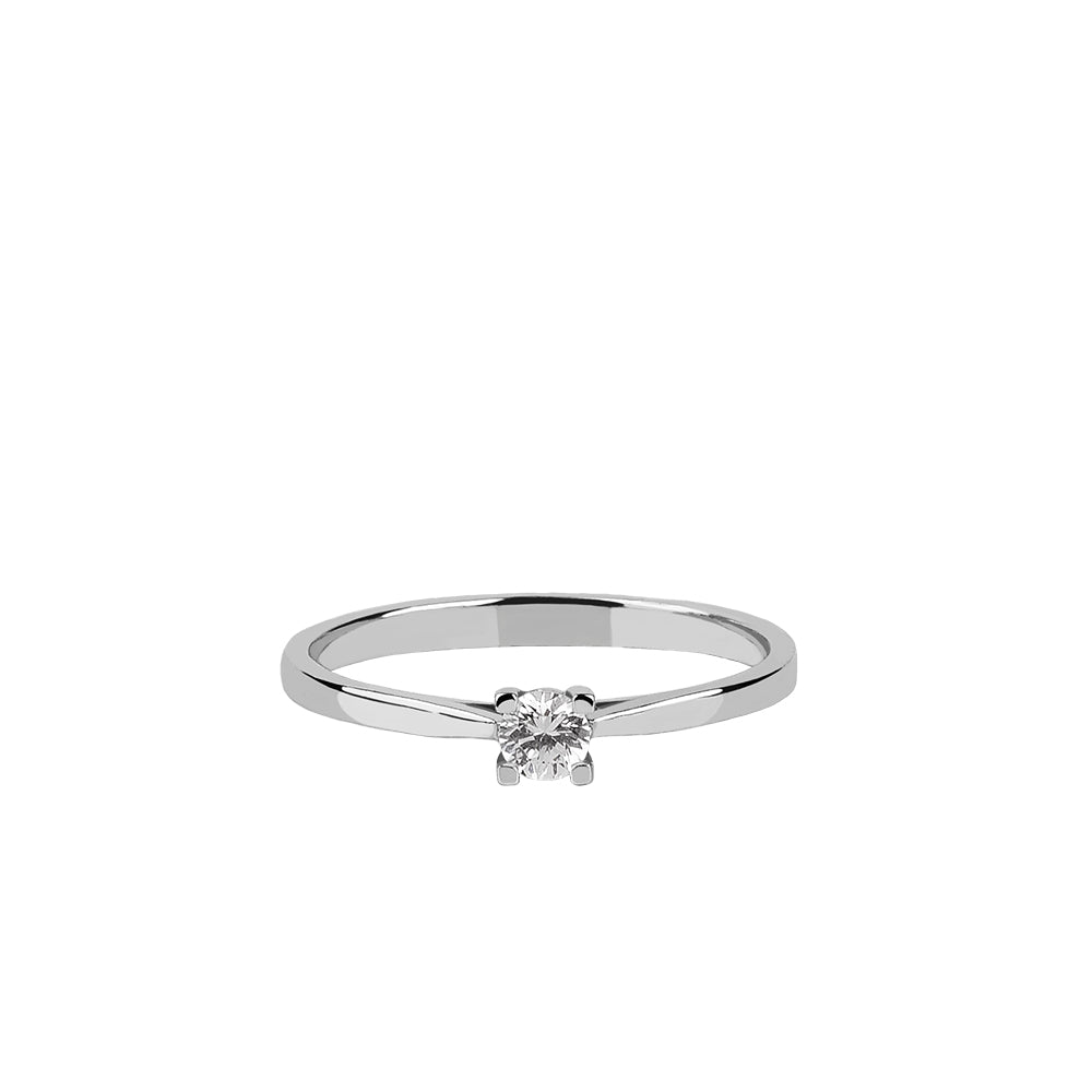 SOLITARIO ORO 18K. BLANCO CON DIAMANTE REF. 2S-015L-18K