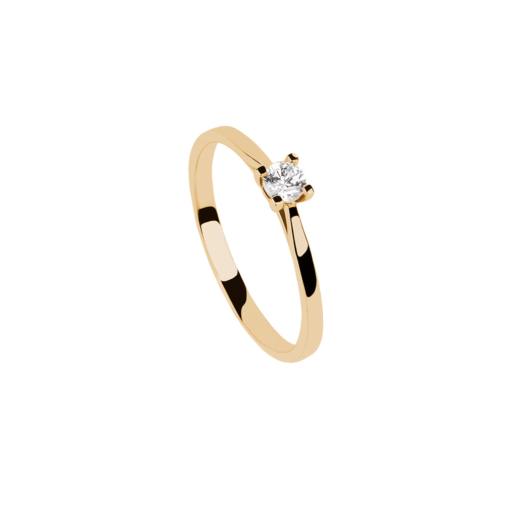 SOLITARIO ORO 18K. BLANCO CON DIAMANTE REF. 2S-015L-18K