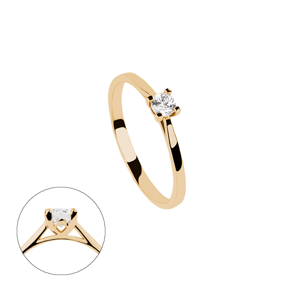 SOLITARIO ORO 18K. BLANCO CON DIAMANTE REF. 2S-015L-18K