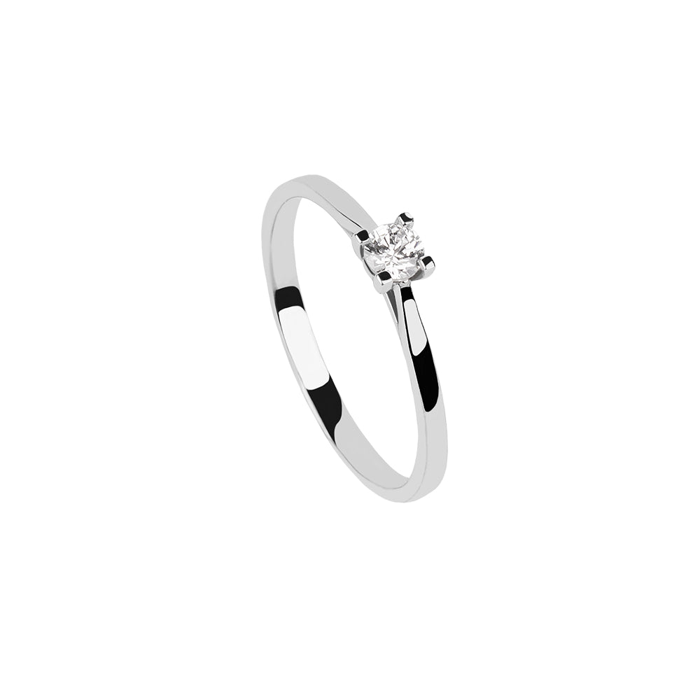 SOLITARIO ORO 18K. BLANCO CON DIAMANTE REF. 2S-015L-18K