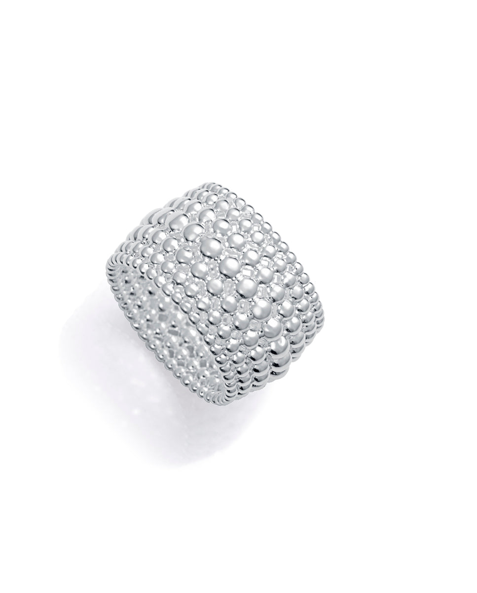 ANILLO DE ACERO CHAPADO EN PLATA 999 COLECCIÓN LAURA ESCANES