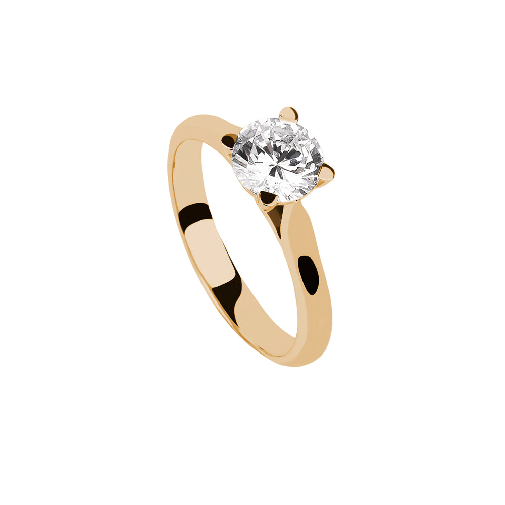 SOLITARIO ORO 18K. BLANCO CON DIAMANTE REF. 3S-100L-18K