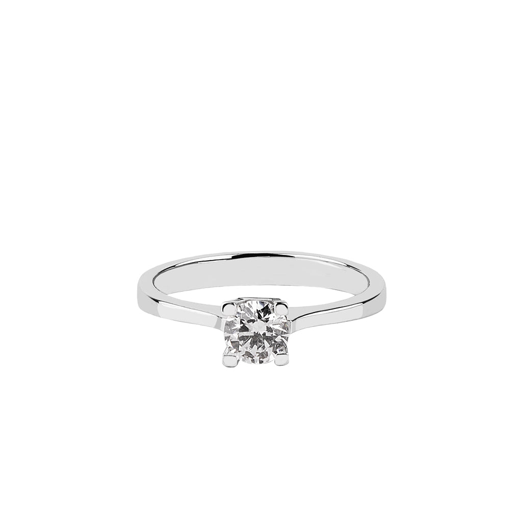 SOLITARIO ORO 18K. BLANCO CON DIAMANTE REF. 5S-050L-18K