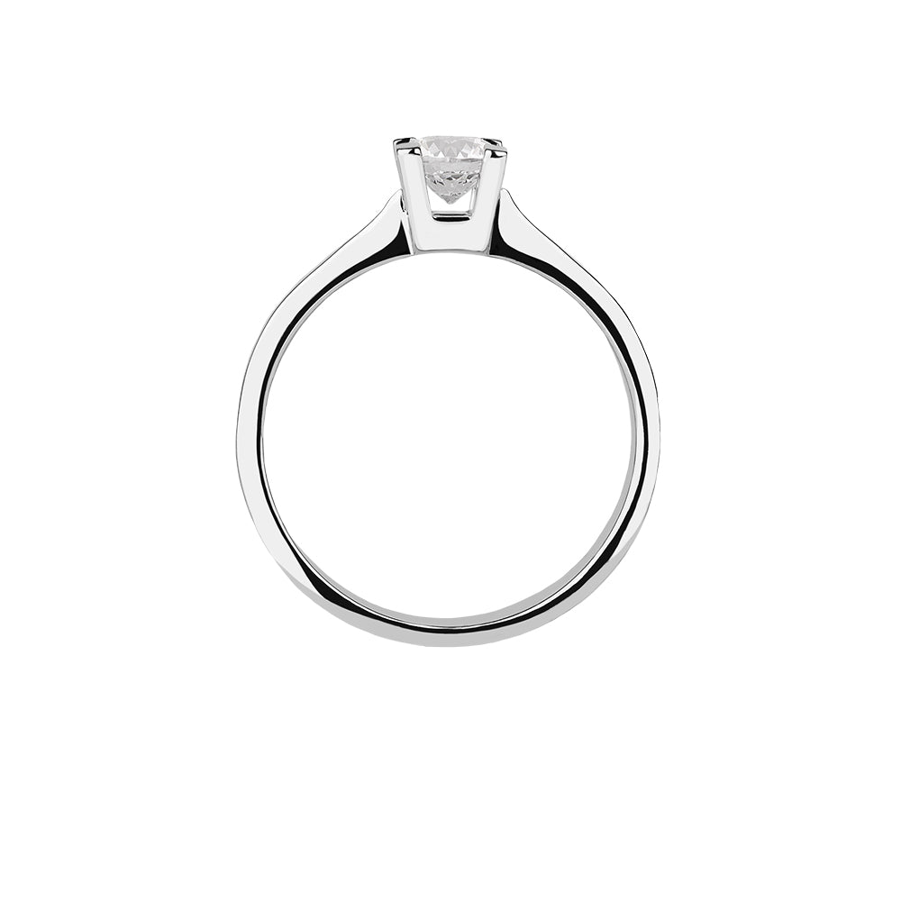 SOLITARIO ORO 18K. BLANCO CON DIAMANTE REF. 5S-050L-18K