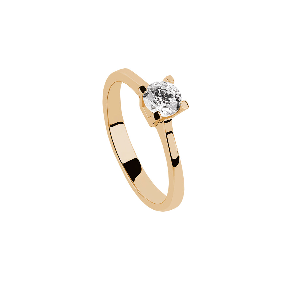SOLITARIO ORO 18K. BLANCO CON DIAMANTE REF. 5S-050L-18K