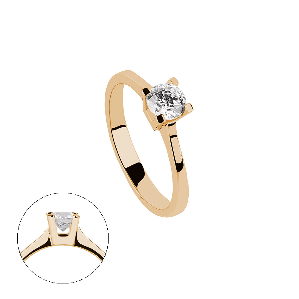 SOLITARIO ORO 18K. BLANCO CON DIAMANTE REF. 5S-050L-18K