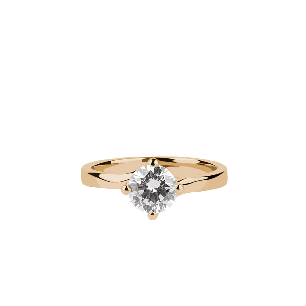 SOLITARIO ORO 18K. BLANCO CON DIAMANTE REF. 6S- 075L-18K