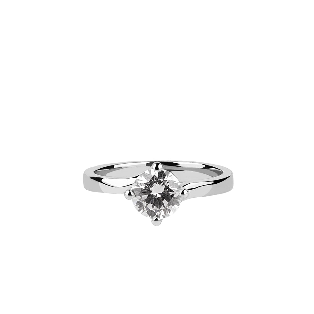 SOLITARIO ORO 18K. BLANCO CON DIAMANTE REF. 6S- 075L-18K