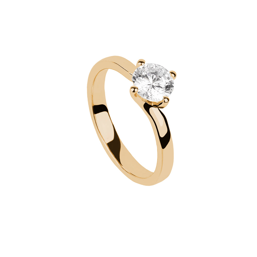 SOLITARIO ORO 18K. BLANCO CON DIAMANTE REF. 6S- 075L-18K