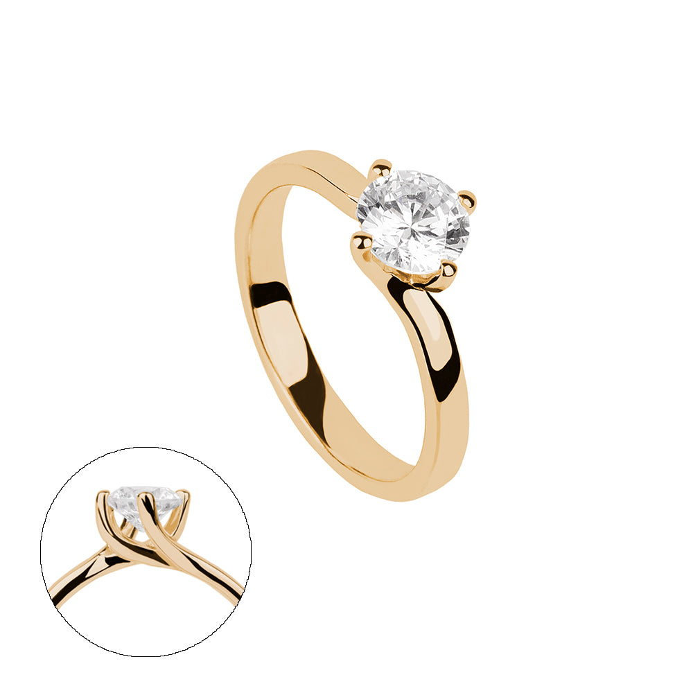 SOLITARIO ORO 18K. BLANCO CON DIAMANTE REF. 6S- 075L-18K