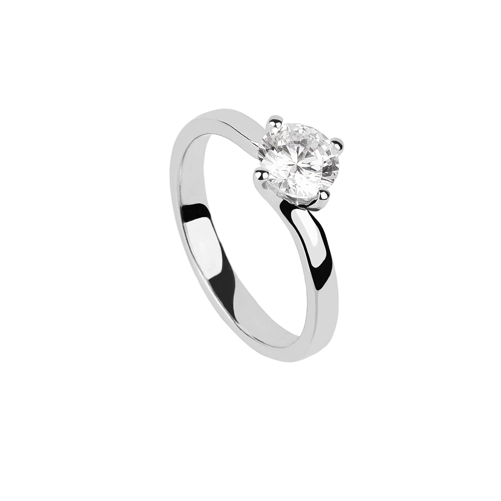 SOLITARIO ORO 18K. BLANCO CON DIAMANTE REF. 6S- 075L-18K