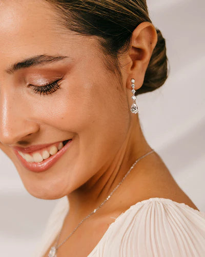 PENDIENTES BRILLIANT CUT EN PLATA DE LEY Y CIRCONITAS EXCELLENCE STAR CUT