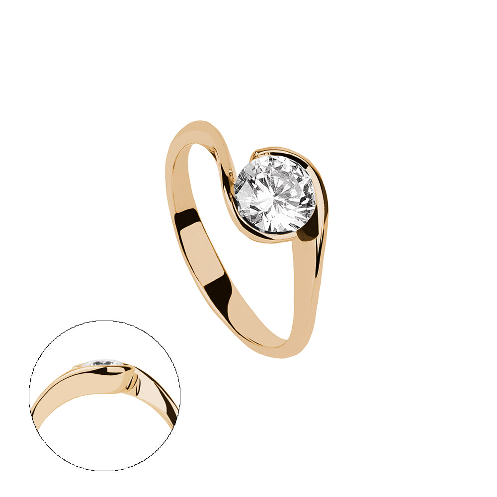 SOLITARIO ORO 18K. BLANCO CON DIAMANTE REF. 7S-100L-18K