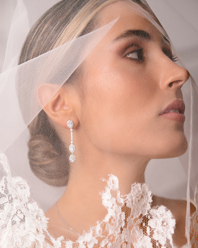 PENDIENTES BRILLIANT CUT EN PLATA DE LEY Y CIRCONITAS EXCELLENCE STAR CUT