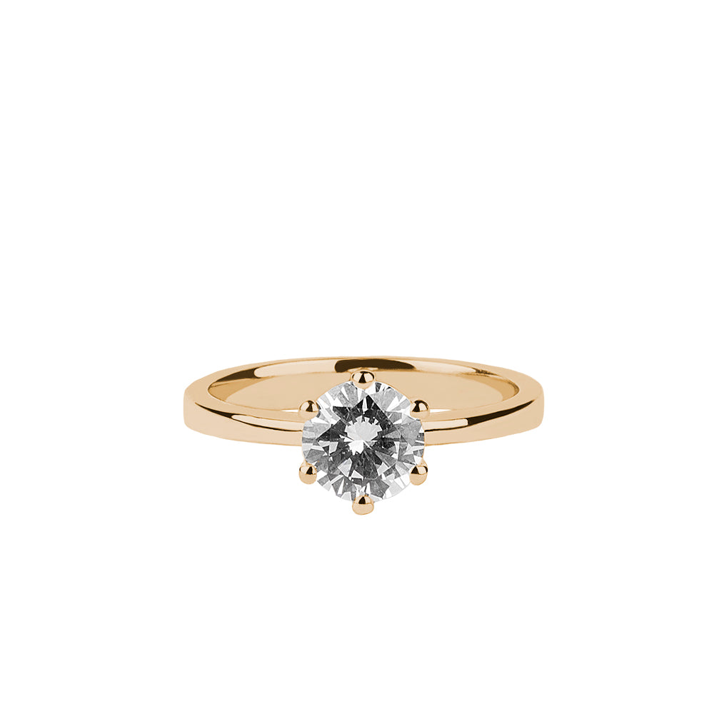 SOLITARIO ORO 18K. BLANCO CON DIAMANTE REF. 8S-100L-18K