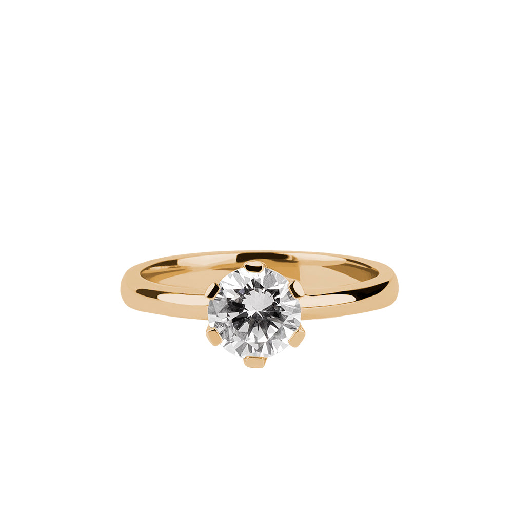 SOLITARIO ORO 18K. BLANCO CON DIAMANTE REF. 9S-100L-18K