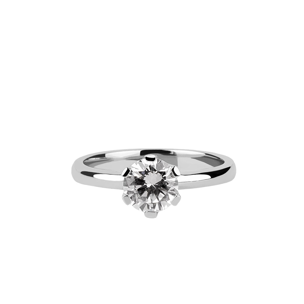 SOLITARIO ORO 18K. BLANCO CON DIAMANTE REF. 9S-100L-18K