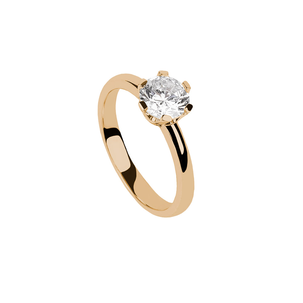 SOLITARIO ORO 18K. BLANCO CON DIAMANTE REF. 9S-100L-18K