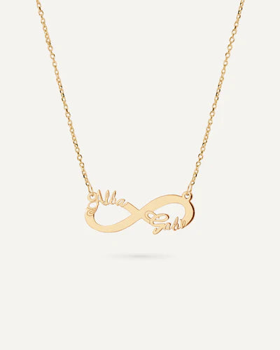 COLLAR INFINITO PERSONALIZADO CON NOMBRES EN PLATA DE LEY