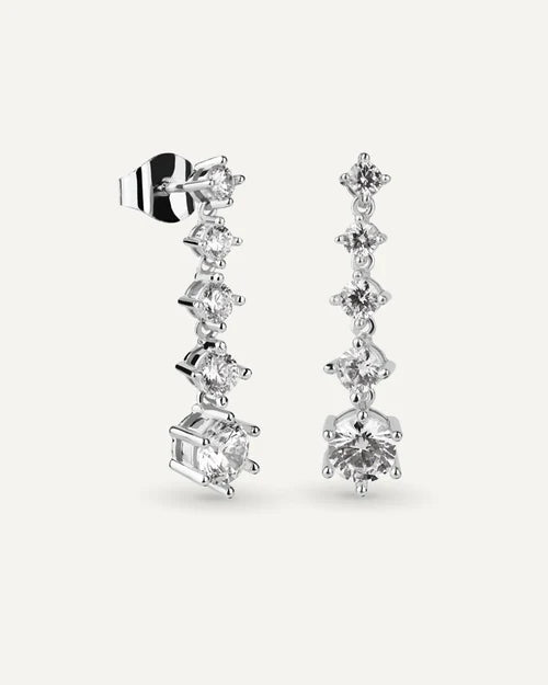 PENDIENTES BRILLIANT CUT EN PLATA DE LEY Y CIRCONITAS EXCELLENCE STAR CUT