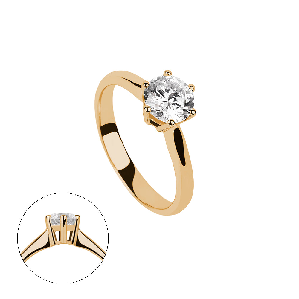 SOLITARIO ORO 18K. BLANCO CON DIAMANTE REF. 10S-100L-18K
