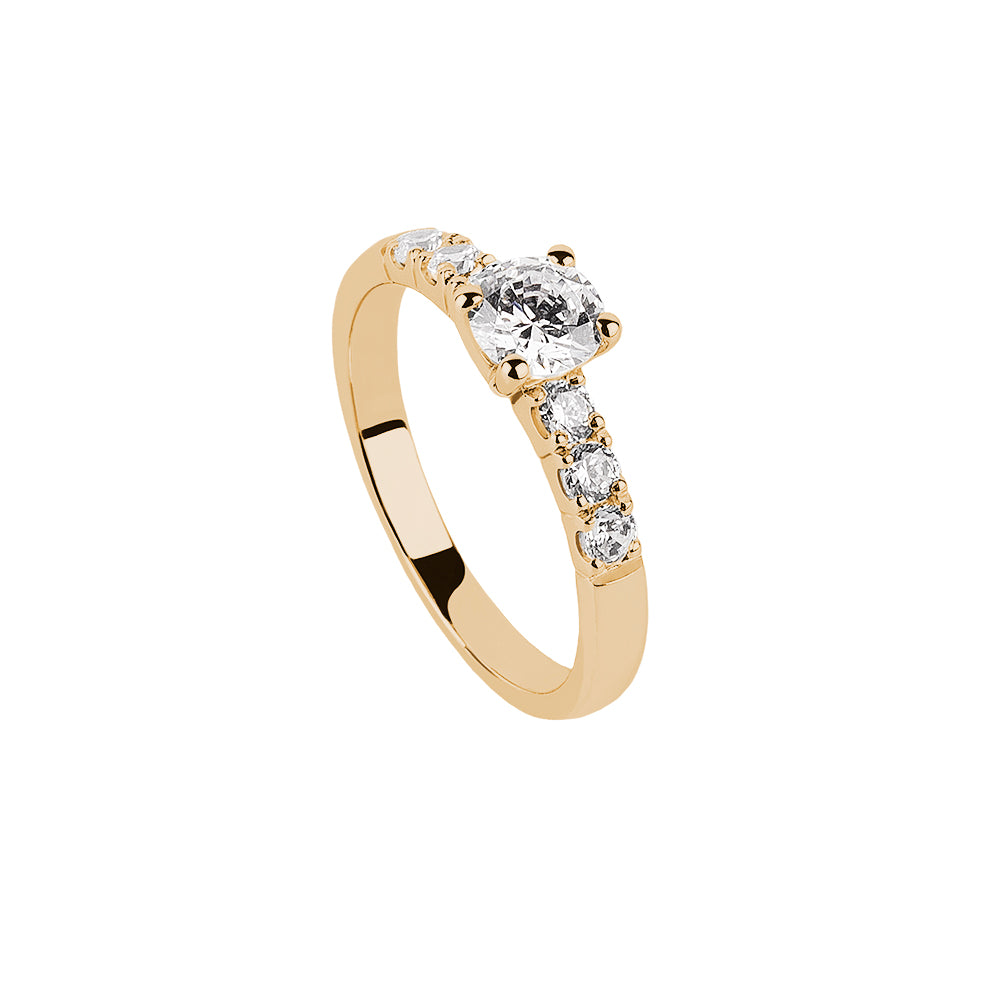 SOLITARIO ORO 18K. BLANCO CON DIAMANTE REF. 12S-050-18K