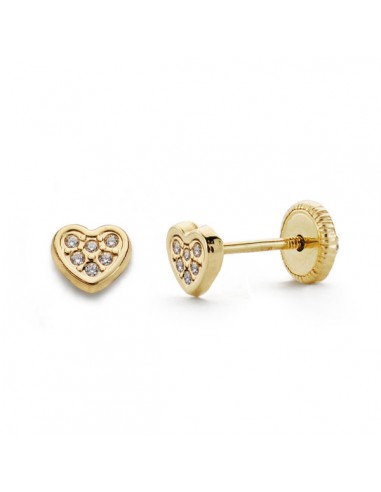 PENDIENTES CORAZÓN DE ORO 18 KTS. Ref. 18648