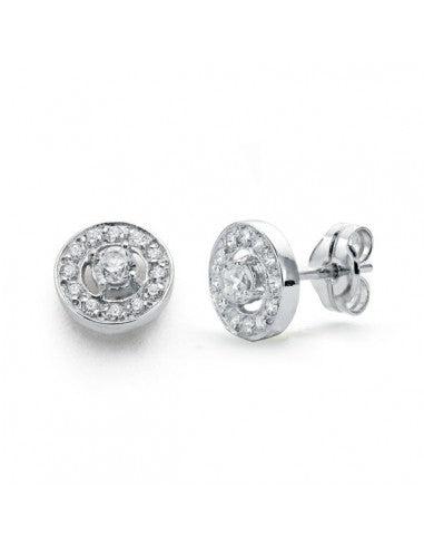 PENDIENTES ORO BLANCO 18K Y CIRCONITA. Ref. 20678-1