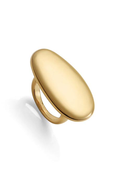 ANILLO DE MUJER DE ACERO DORADO PLANO. Ref. 14293A01212